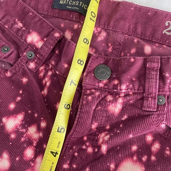 Custom Bleach Dye J. Crew Matchstick Maroon Straight Leg Corduroy Pants Size 27R - Picture 3 of 8